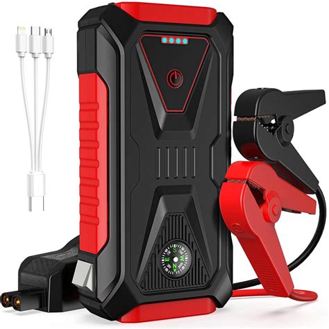Nuotrauka, kaip atrodo automobilio akumuliatoriaus įkroviklis ir „jump starter“