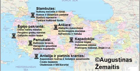 Žemėlapis, rodantis Pafoso ir jo apylinkių lankytinas vietas