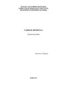 Variklių remonto proceso schema