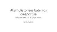 Schematinis akumuliatoriaus sekcijos gedimų pavaizdavimas
