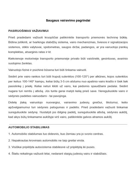 Saugaus vairavimo ABC
