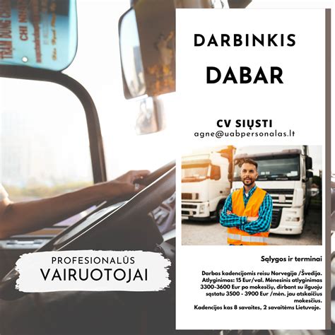 Vairuotojo darbas Švedijoje