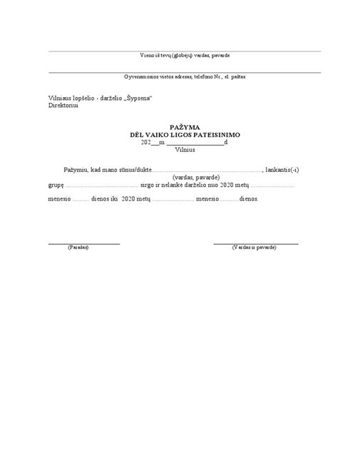 Utilizacijos pažymos pavyzdys