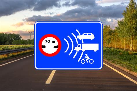 Kelio ženklas, nurodantis saugų atstumą