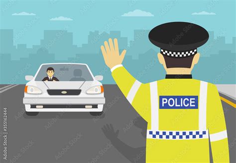 illustration of a police car stopping a driver