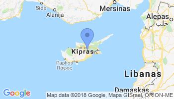 Kipro žemėlapis su kelių tinklu