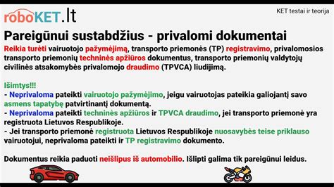 Transporto priemonių savininkų pareigos