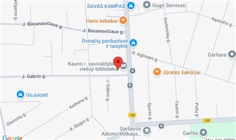 Žemėlapis su pažymėta Garliava