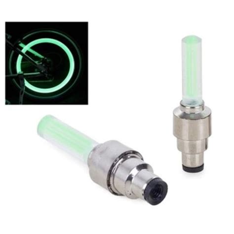 LED šviečiantys ventiliai ant dviračio ratų