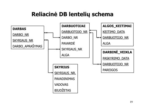 Centralizuotos techninės apžiūros duomenų bazės schema