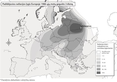 Europos užterštumo žemėlapis po Černobylio katastrofos
