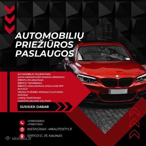 Infografika su automobilių plovyklų kainomis Kaune