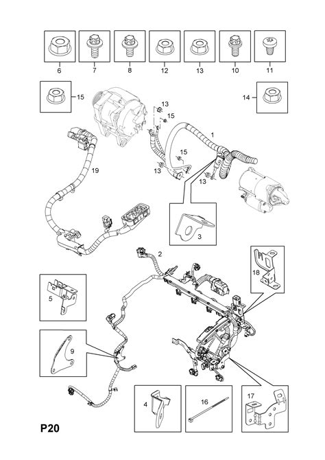 Opel Zafira B generatoriaus diržo schema