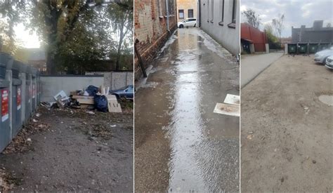 Tamsi miesto gatvė su neveikiančiais šviestuvais