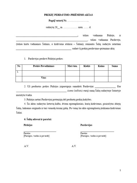 Automobilio perdavimo-priėmimo akto šablonas