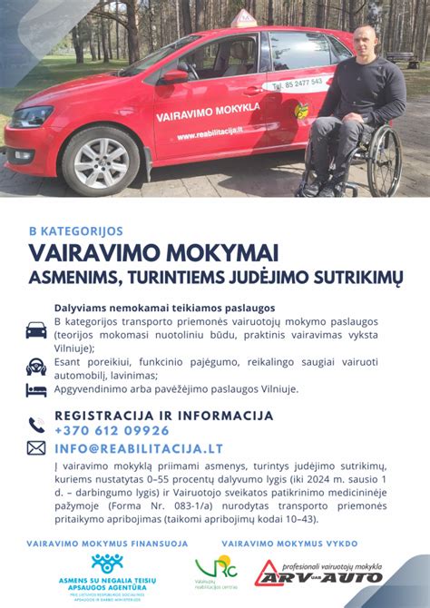 Sveikatos sutrikimų ir vairavimo suderinamumo schema