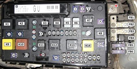 Opel Zafira interjero apšvietimo schema