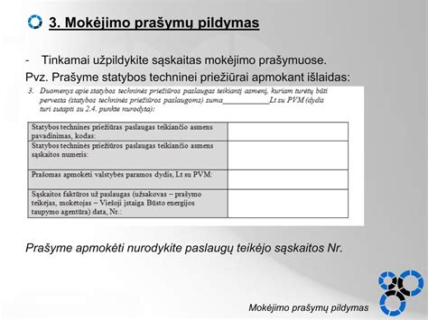 Schema: Mokėjimo pavedimo pildymas