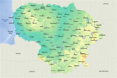 Žemėlapis, rodantis galimas plikledžio zonas Lietuvoje
