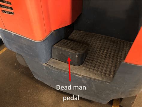Schema, iliustruojanti „dead man pedal“ saugos funkciją