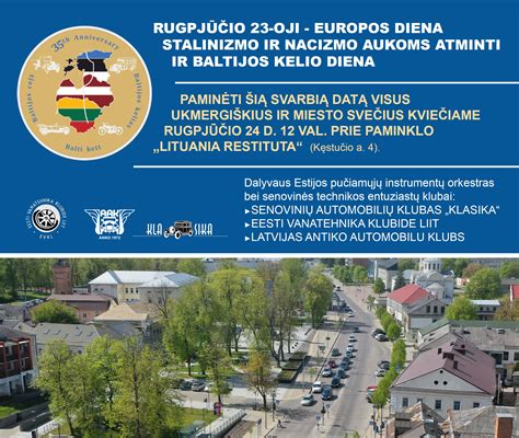 Senovinių automobilių kolona važiuoja Baltijos kelio maršrutu