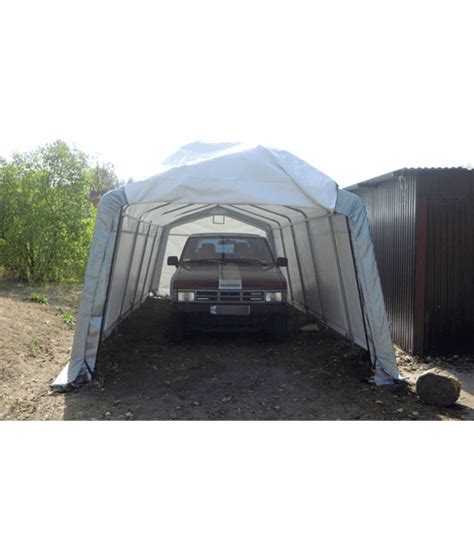 Tentinis garažas su automobiliu