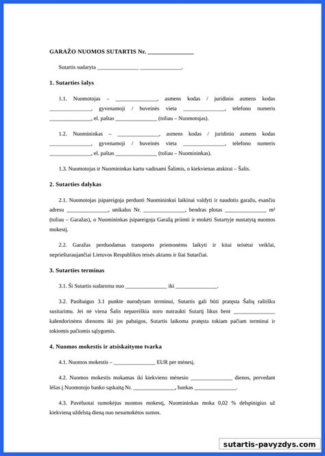 Schematinis tentinio garažo surinkimo pavyzdys