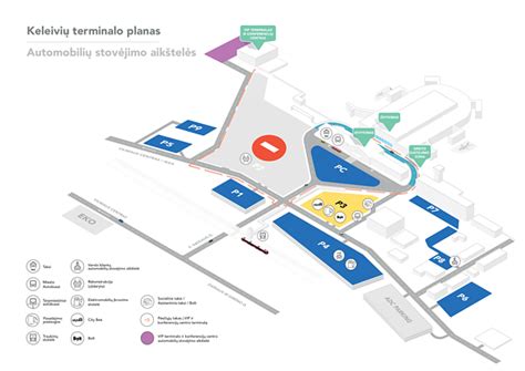 Schema su trumpalaikio stovėjimo zonomis Vilniaus oro uoste