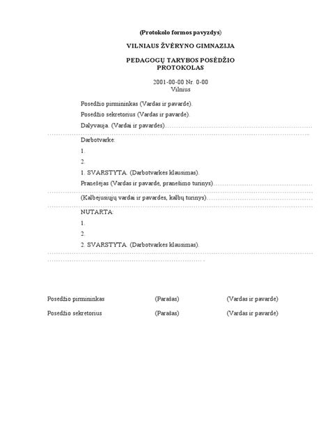 Banko pavedimo formos pavyzdys