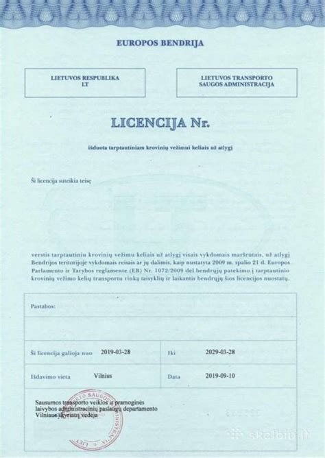 transporto licencijos ir leidimai Lenkijoje