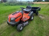 Husqvarna traktoriukas su priekaba