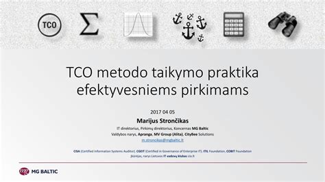 Grafikas su TCO metodo rodikliais