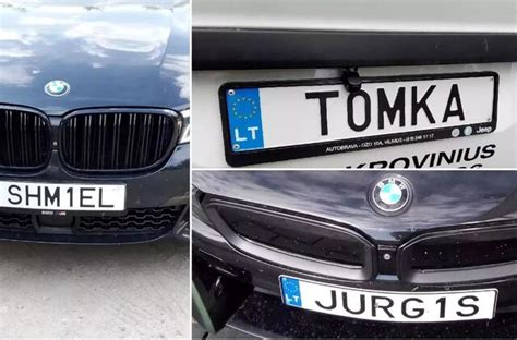 Ilustracija su naujais automobilių numeriais