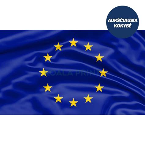 Europos Sąjungos vėliava ir kelių eismo simboliai