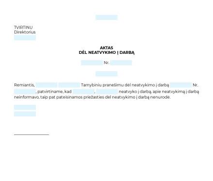 Darbuotojo neatvykimas į darbą