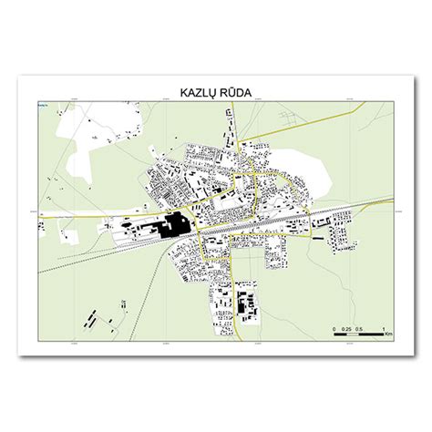 Kazlų Rūdos žemėlapis su autoservisų žymėjimais