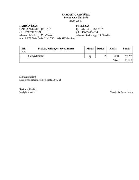 Sąskaitos faktūros svarba automobilio remonte