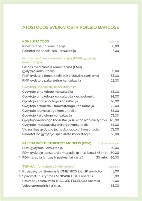 Paslaugų kainoraštis autoservise