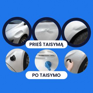 Įlenkimų tiesinimo be dažymo procesas