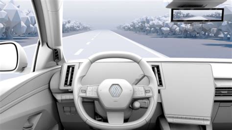 Diagrama, vaizduojanti Renault Scenic vairavimo asistavimo sistemos komponentus ir jų tarpusavio ryšius