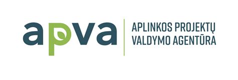 APVA logotipas ir kontaktinė informacija