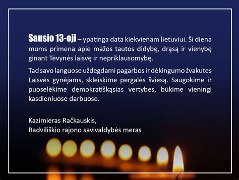 simbolinė žvakelė Sausio 13-ajai