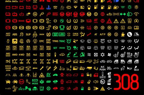 Prietaisų skydelio lemputės su variklio simboliu