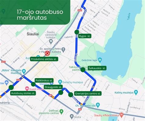 Autobuso maršrutas ir stotelės