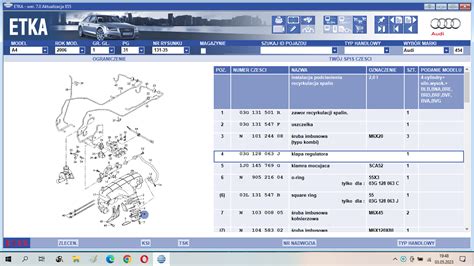 Audi A4 automobilio išmetimo sistemos schema