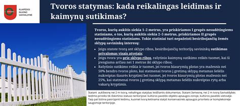 Schema, iliustruojanti tvoros statymo reikalavimus