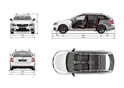 Škoda Octavia Universalo bagažinės matmenys