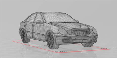 Schematinis guminio kilimėlio Mercedes-Benz W211 dizainas