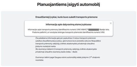 Transporto priemonių istorijos patikra