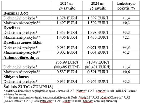 Infografika, sudėtinės degalų kainos elementai